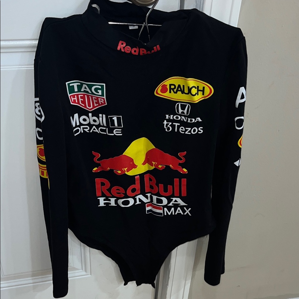 Red Bull Racing Black Long Sleeve Bodysuit